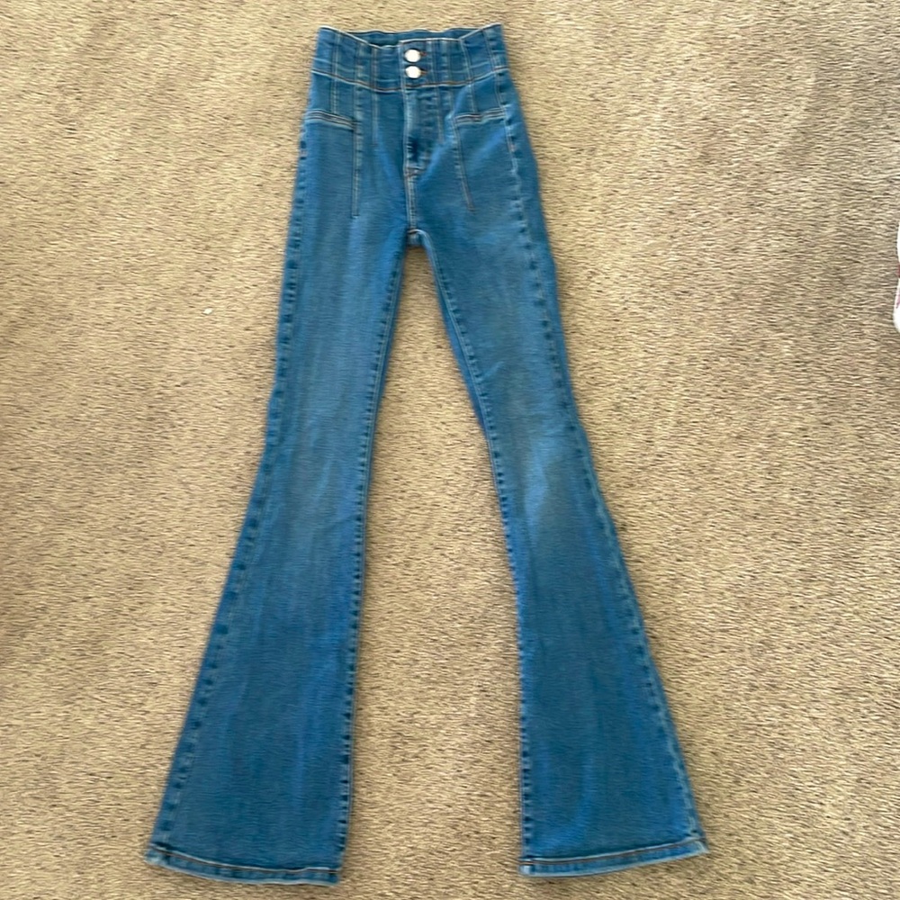 FREE PEOPLE BOOTCUT - high rise - details - button fly - trendy - western -